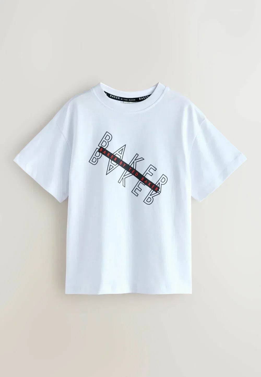 Футболки стандартного кроя с графическим принтом, комплект из 3 штук Baker By Ted Baker, Red Black White — фото 2