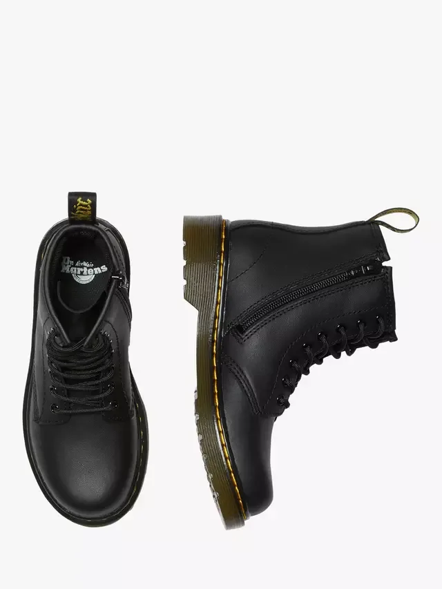 Ботинки детские Dr. Martens 1460, кожаные на шнуровке, черные — фото 3