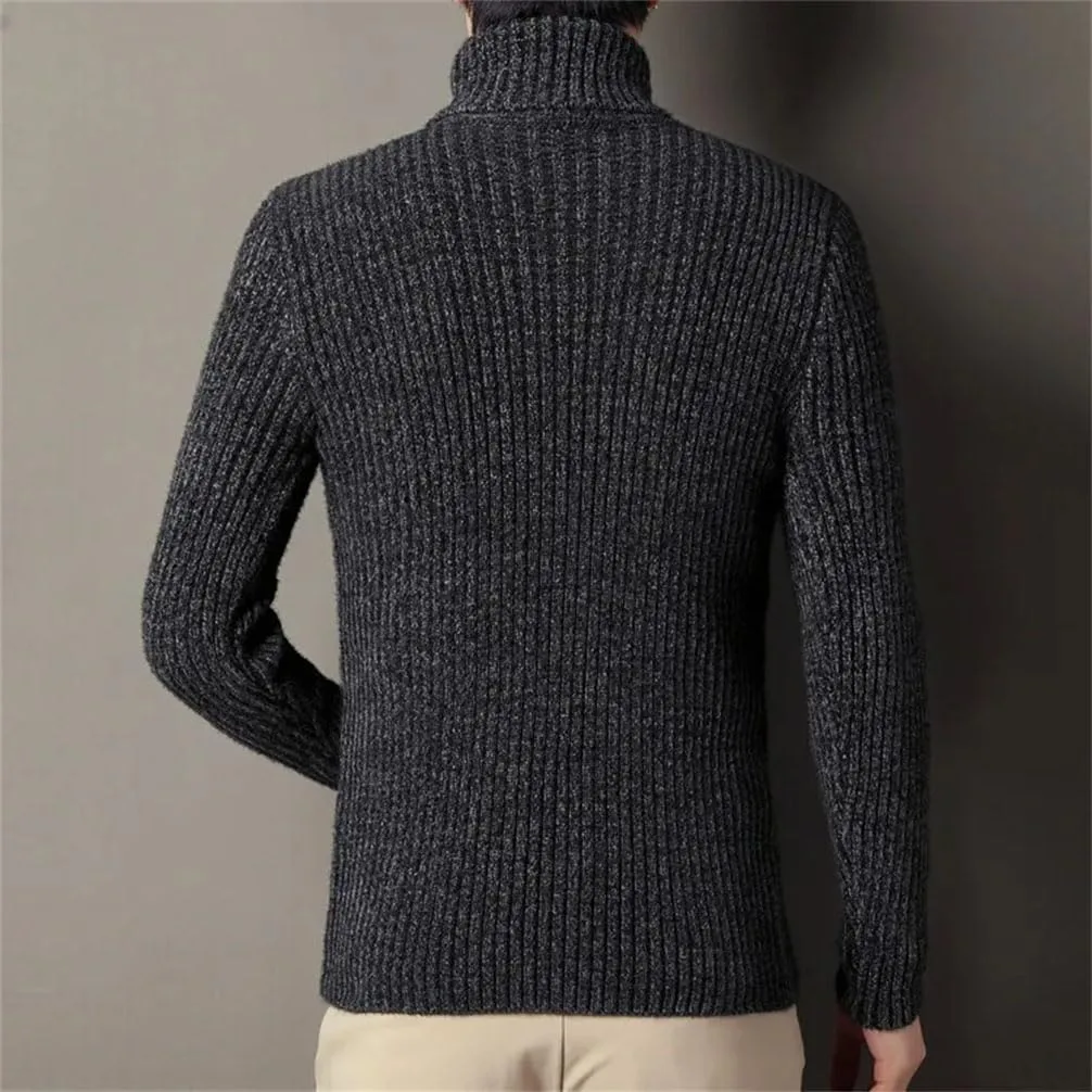Мужской свитер с высоким воротником Casual Slim Fit — фото 3