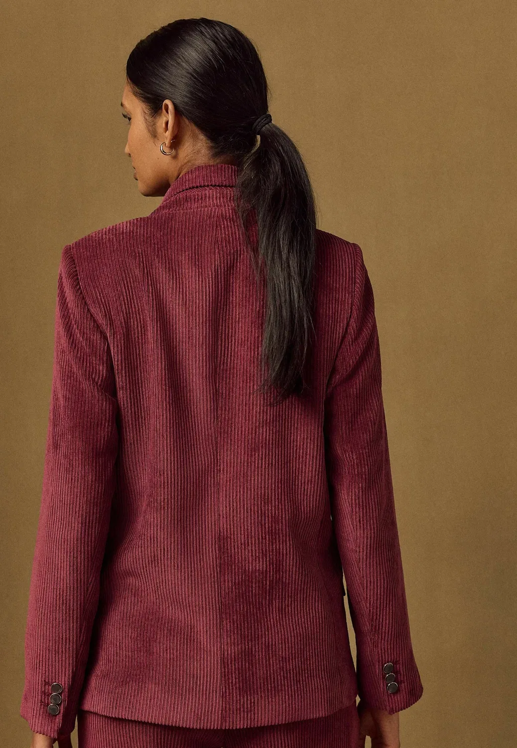 Пиджак свободного кроя, двубортный, вельветовый, свободного кроя Next, Burgundy Red — фото 2