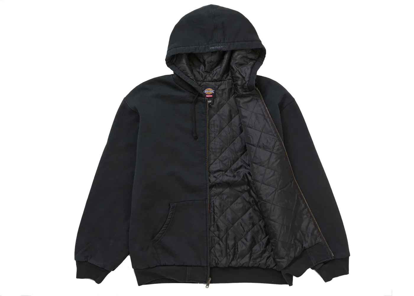 Мужской худи на молнии с капюшоном с начесом Supreme Dickies, Black — фото 2