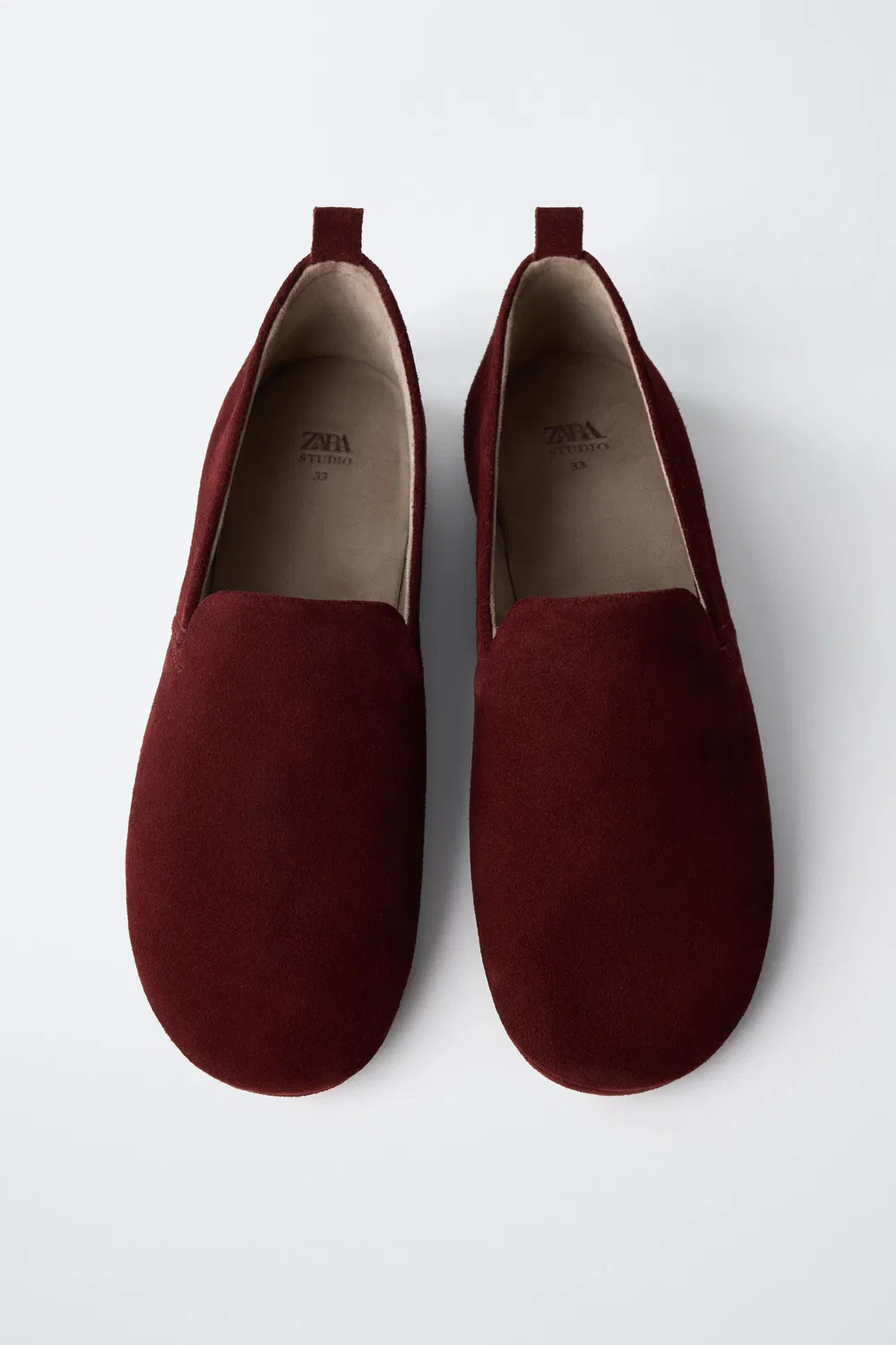 Кожаные тапочки-бабуши, лимитированная серия ZARA, Burgundy Red — фото 4
