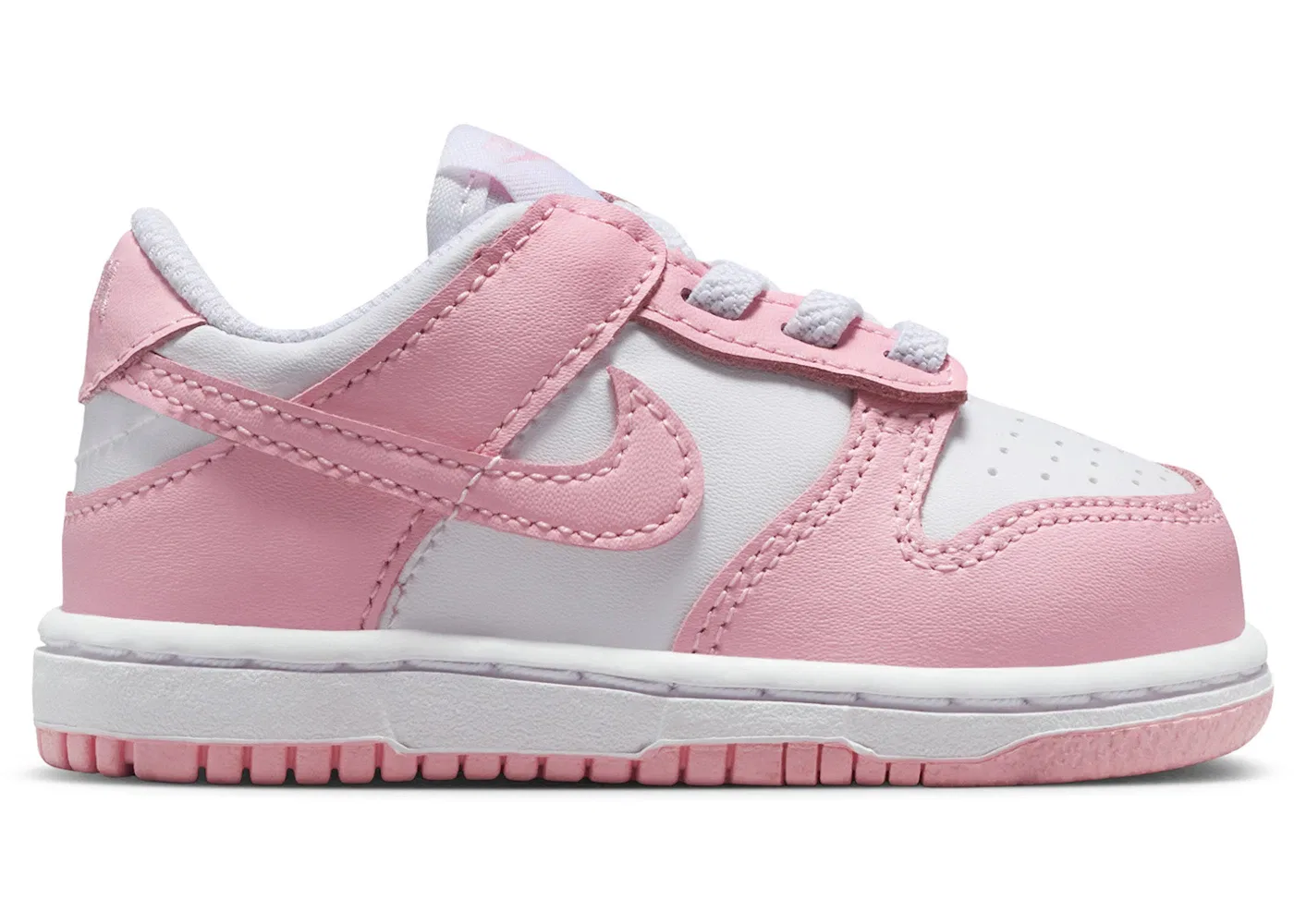 Детские кроссовки для девочек с принтом Nike Dunk Low Nike, White/White/White/Medium Soft Pink