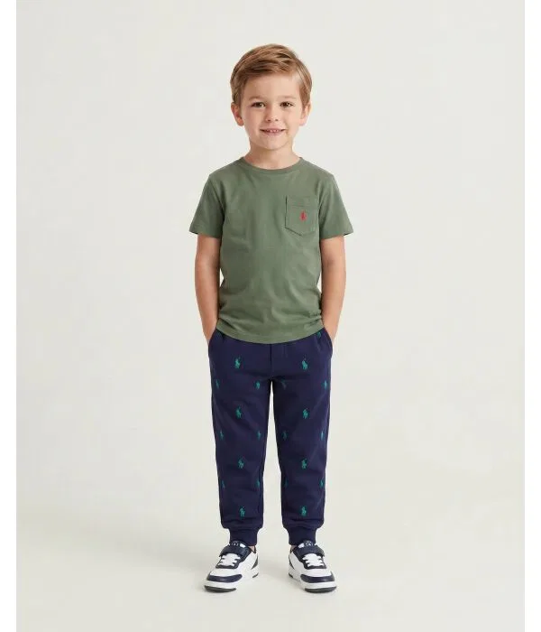 Детская футболка с круглым вырезом Polo Ralph Lauren, зеленый — фото 2