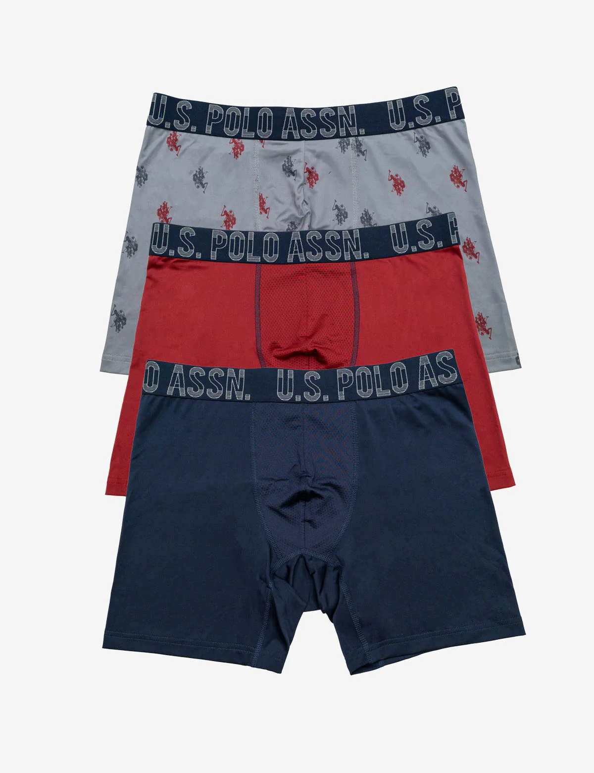 

Комплект боксеров U.S. Polo Assn 3 Pack Stretch, 3 штуки, красный/серый/синий