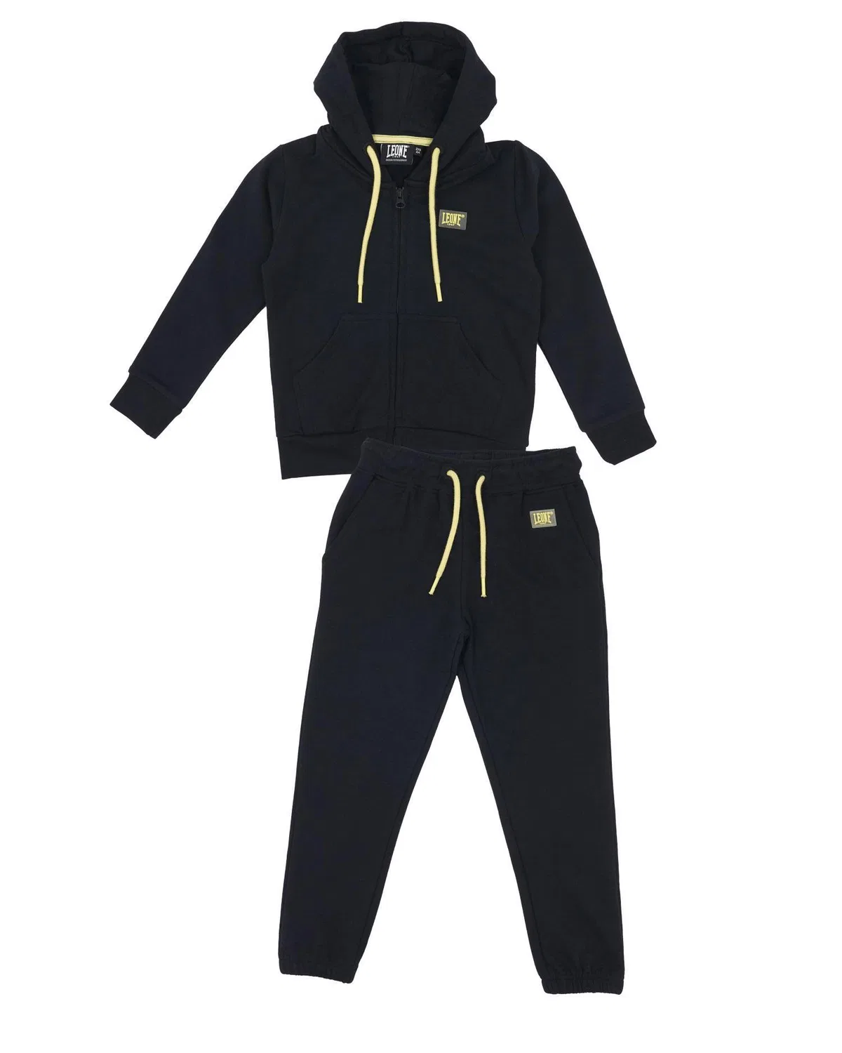 Детский спортивный костюм с капюшоном и молнией Basic Leone 1947 Apparel, Schwarz
