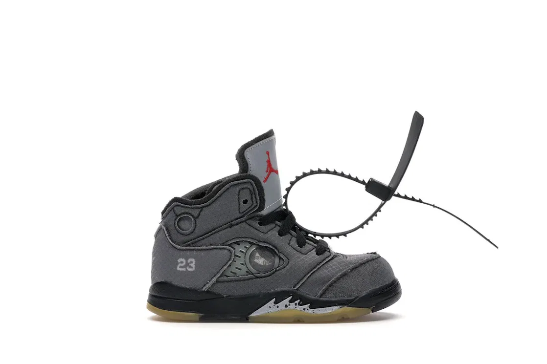 Детские кроссовки Lifestyle с деконструированным дизайном Jordan 5 Retro, Black/Muslin-Fire Red