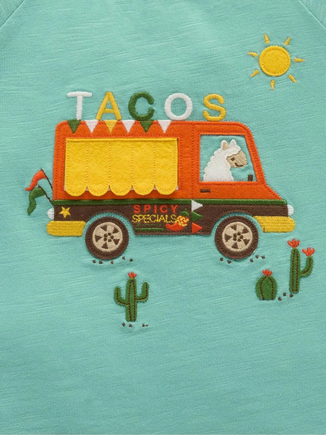 Футболка с аппликацией Taco Truck Relaxed Purebaby, зеленый — фото 4