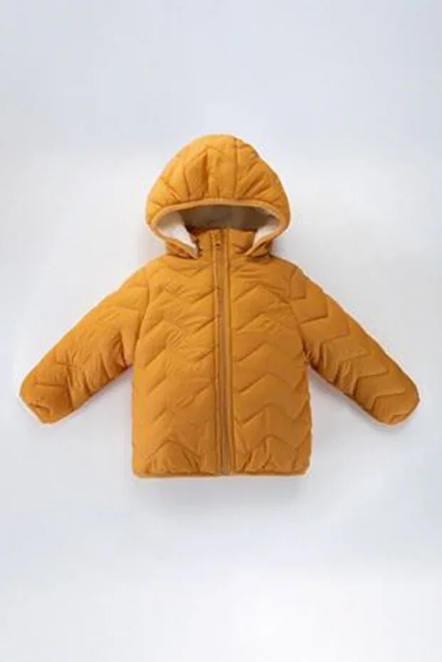 Детское пальто для девочек стеганое My little one's skin-friendly Minigimin Cicileri, Mustard — фото 2