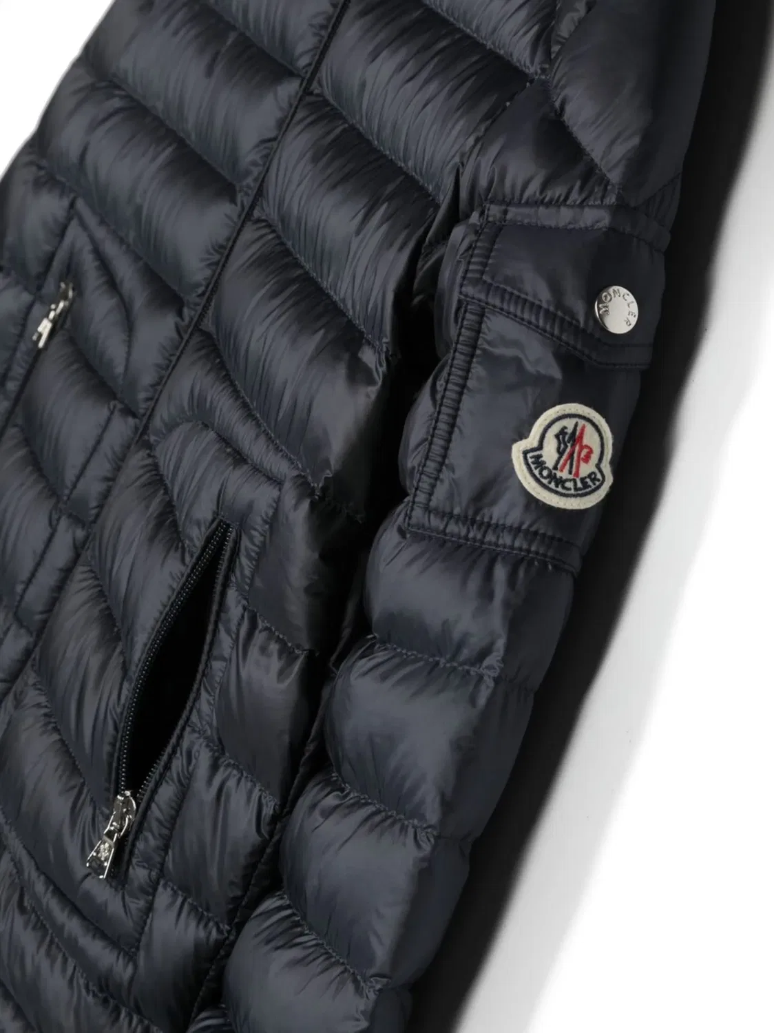 Пуховик с капюшоном Laurus Moncler, темно-синий — фото 3