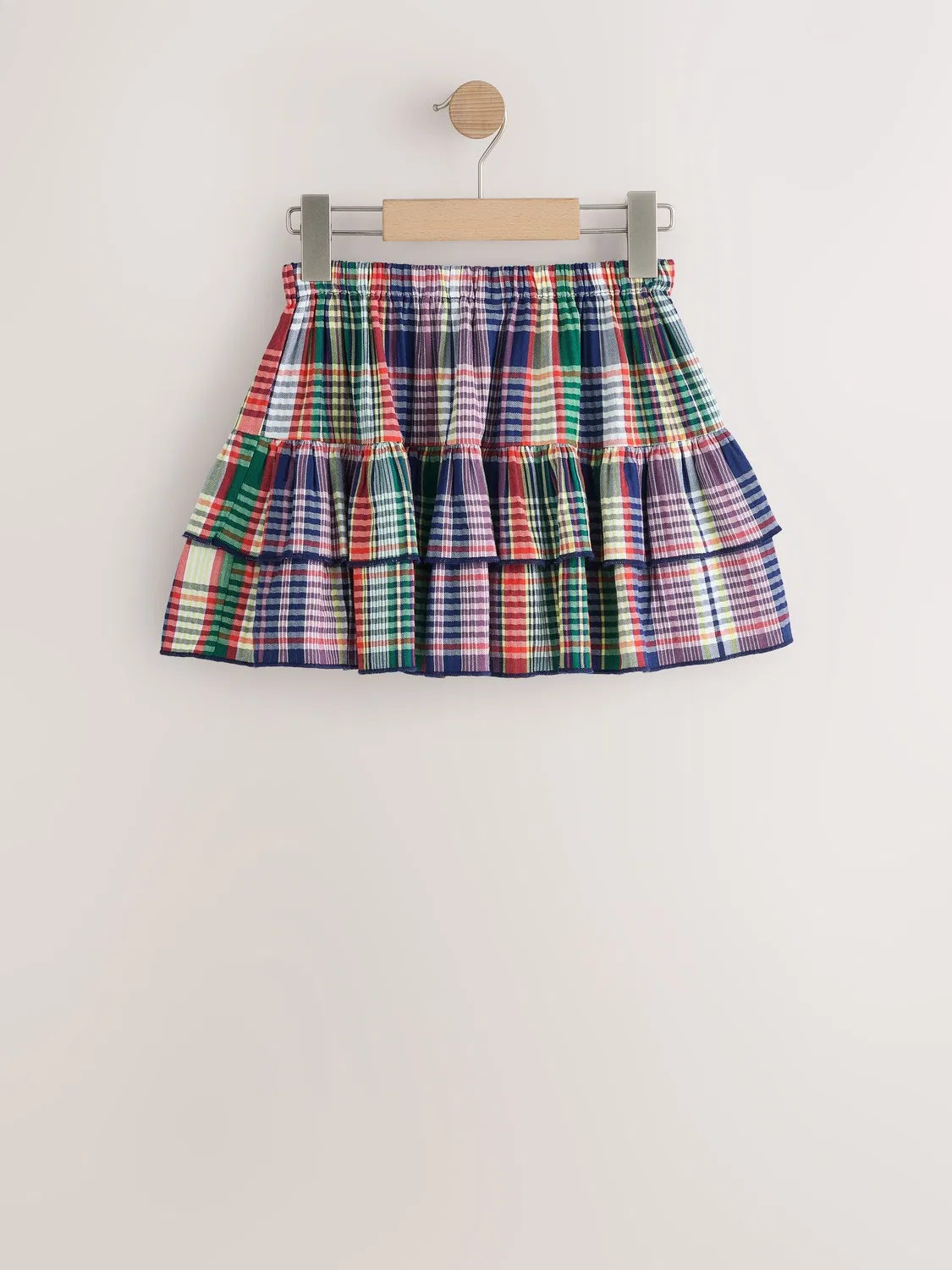 Юбка Rara на резинке, клетка Next, Navy Multi Check — фото 2