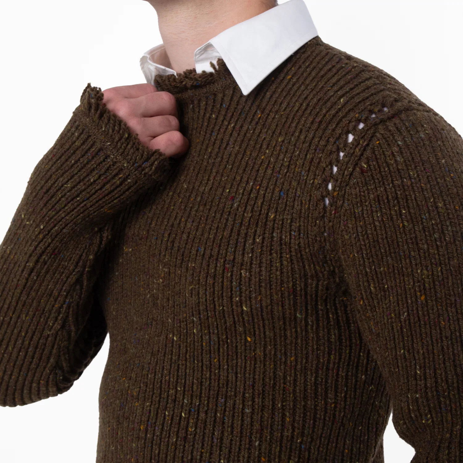Свитер с бахромой Fringe Trim Wool Jumper Burberry, Furrow — фото 3