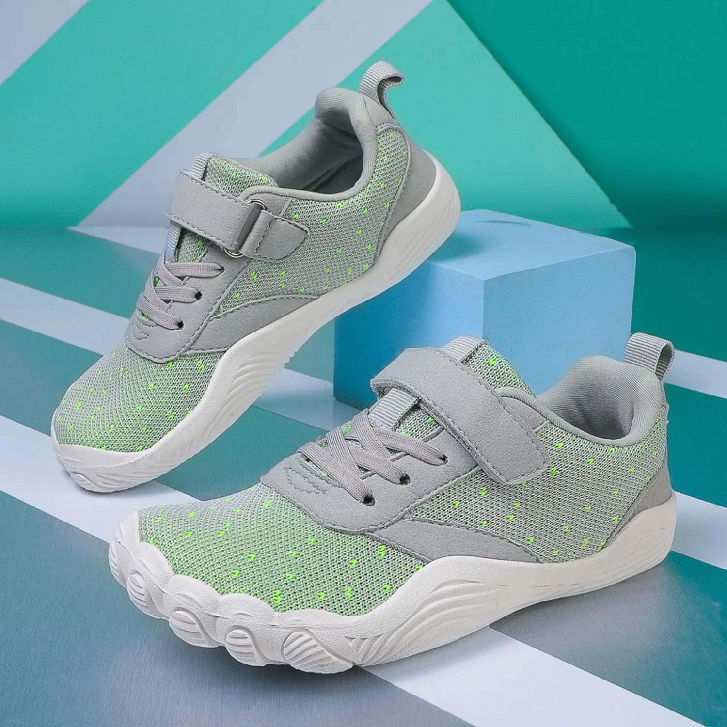 Детские кроссовки для мальчиков с принтом Barefoot Bambino, Light Green — фото 3
