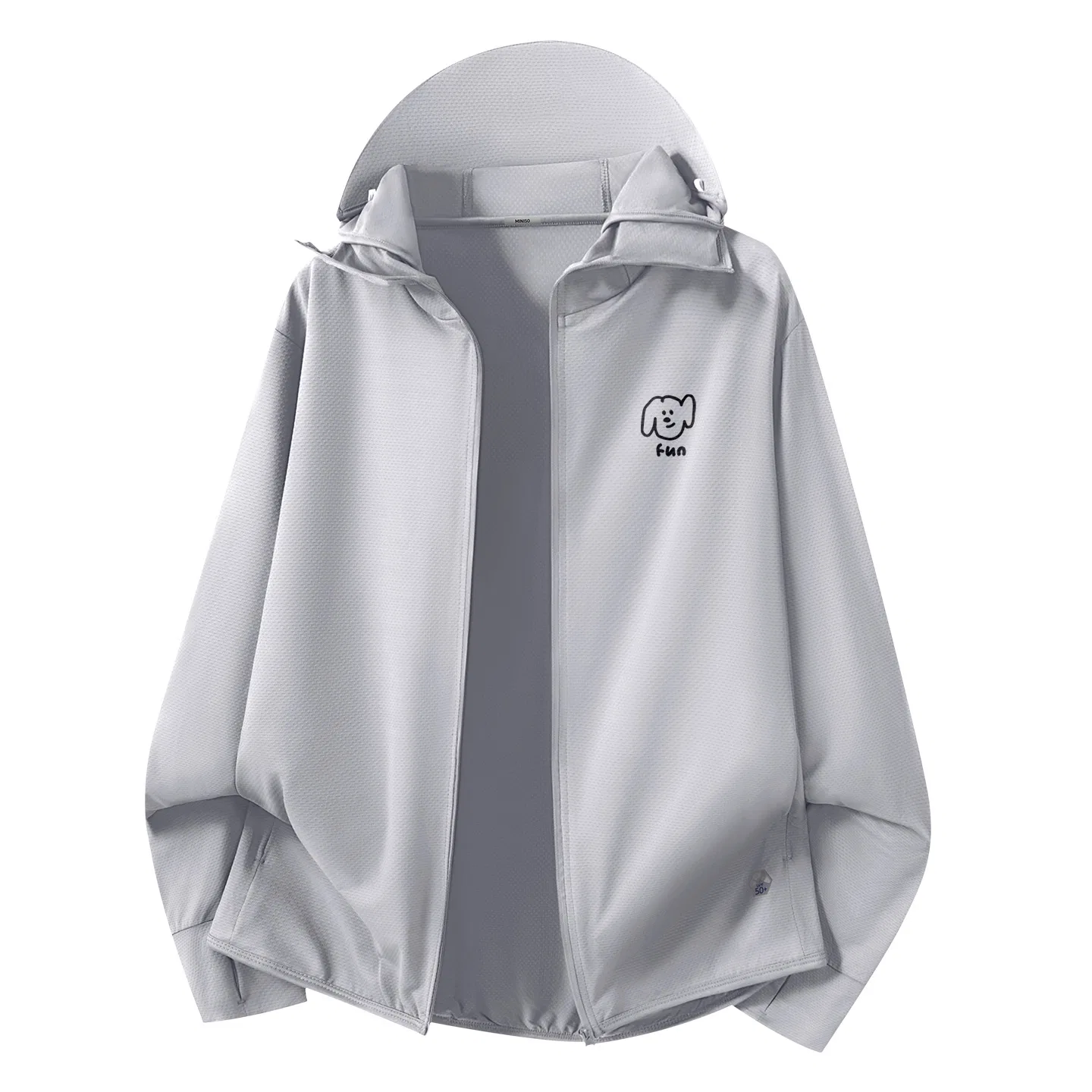 Детская ветровка с защитой от солнца UPF50+ MINISO, Light Gray Ma Xiu Dog Journal Chest Logo
