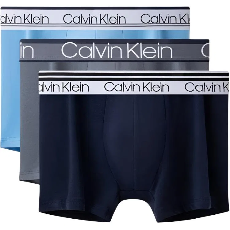 Мужские боксеры-слипы Calvin Klein, 3 шт, Navy Blue/Sky Blue/Stone Gray