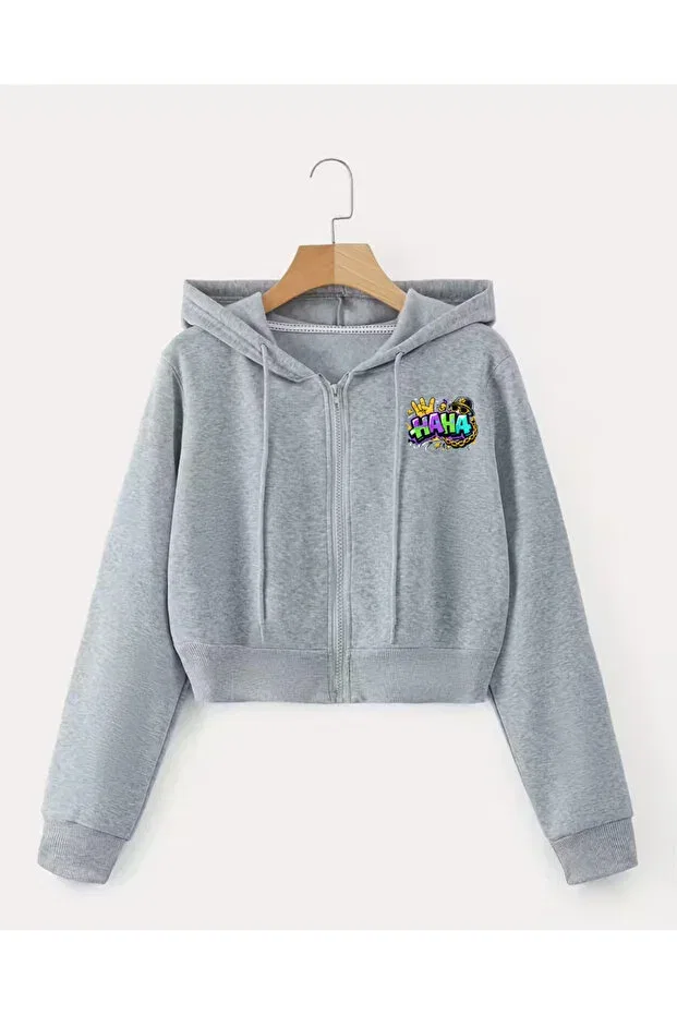 Детская куртка для девочек с принтом Basics Haha, Gray