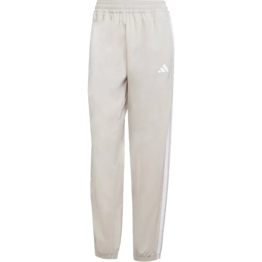 Спортивные штаны с эластичным поясом и зауженными брючинами Train Essentials 3-Stripes Woven Pants adidas, Бежево-белый — фото 4