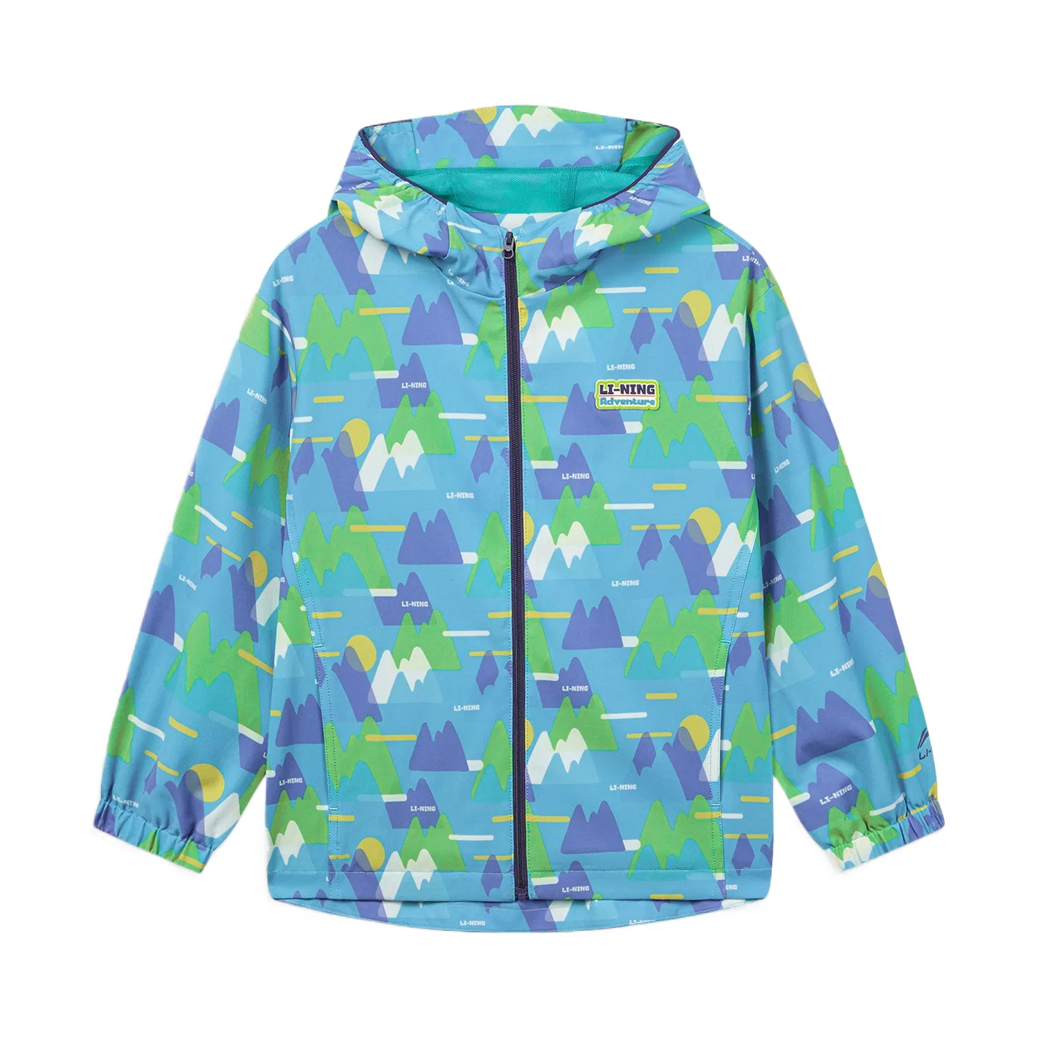 Детская куртка-худи с капюшоном Thousand Miles Scenery Image Blue Li-Ning