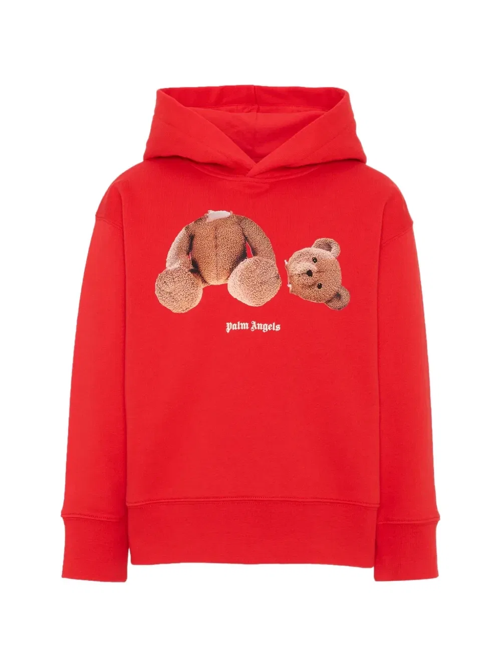 Худи с принтом медведя Palm Angels Kids, красный