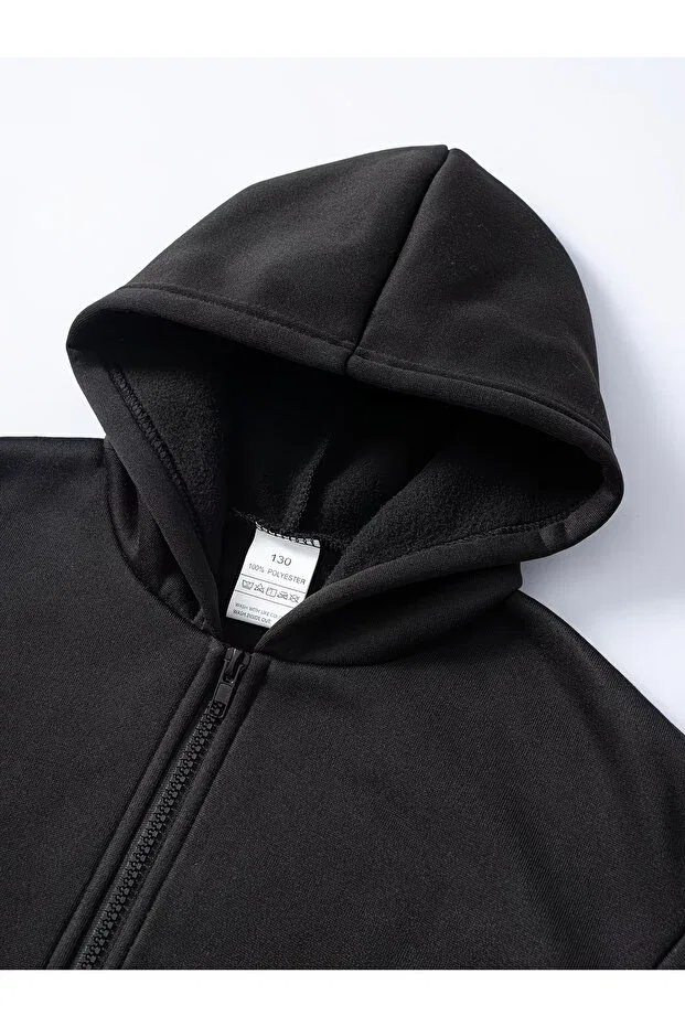 Детская куртка для девочек с принтом Basics Haha, Black — фото 3