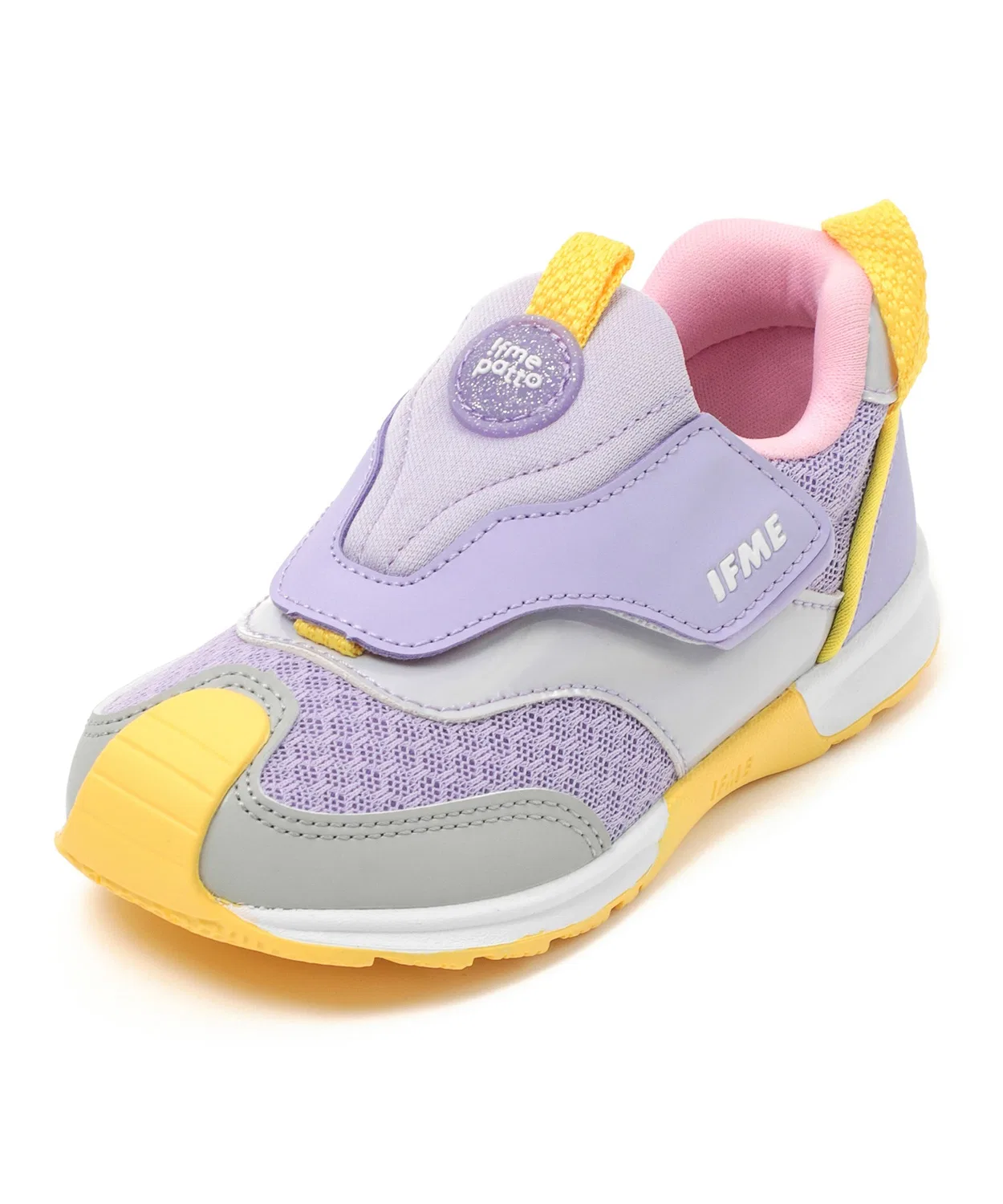 Детские кроссовки с цельнокроеным язычком и ремешком IFME joob patto, Purple — фото 3