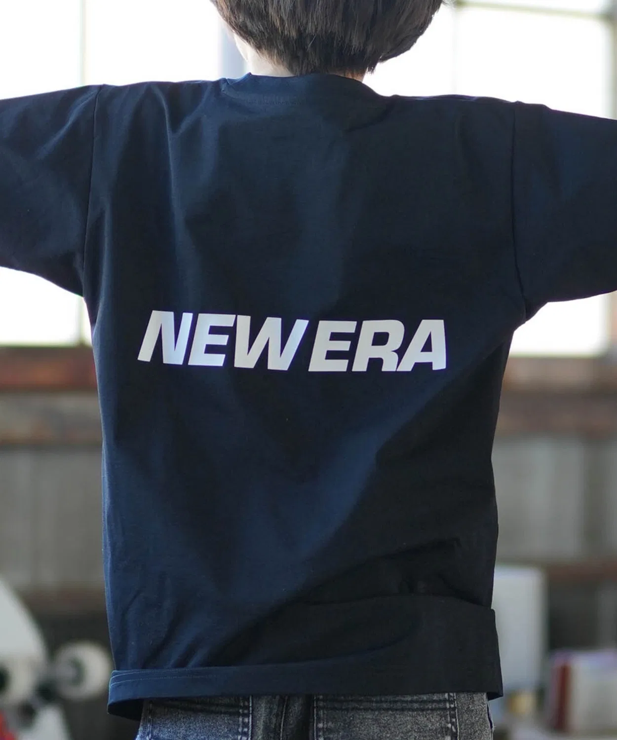 Детская футболка с принтом New Era, Черный
