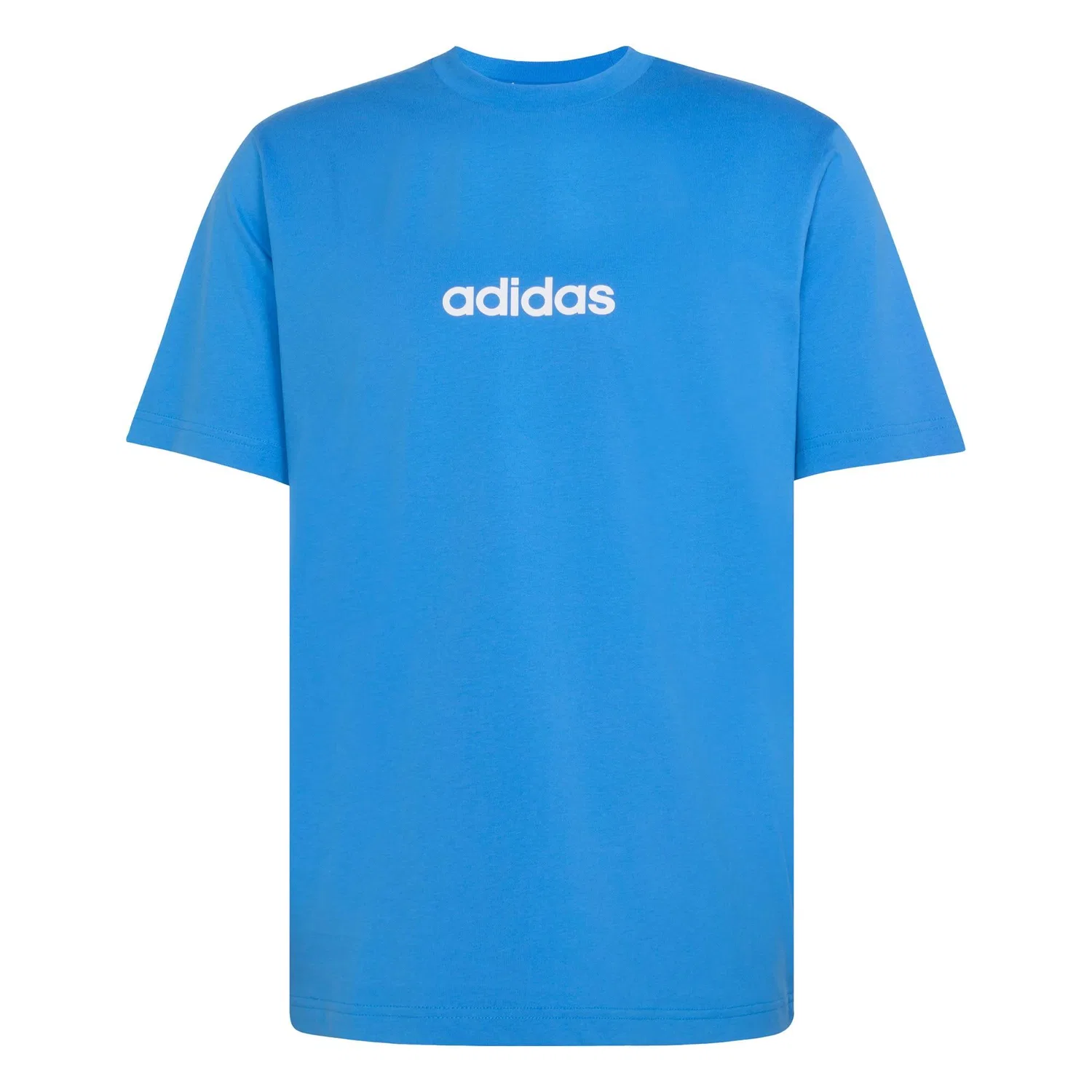 Мужская футболка с принтом Essentials Linear Single Jersey T-Shirt Adidas, Blau Weiß — фото 2