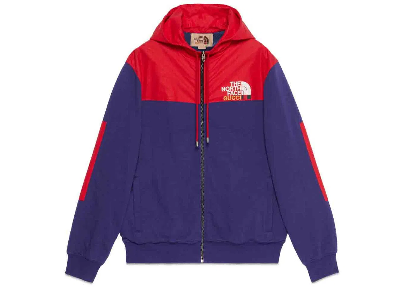 Мужская куртка с принтом Gucci x The North Face Zip Jacket, Blue/Red