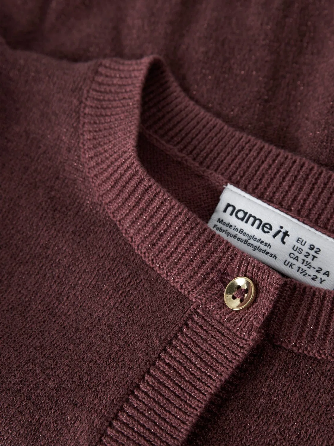 Кардиган вязаный Name It NMFABINNE LS KNIT CARD, имбирный — фото 4
