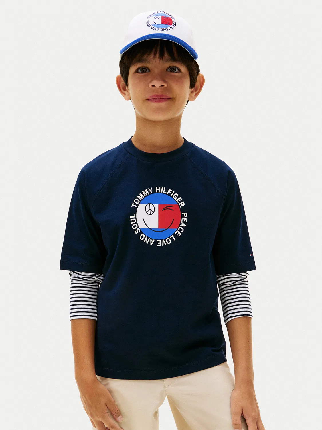Футболка стандартного кроя для мальчика Smiley Flag Tommy Hilfiger, темно-синий