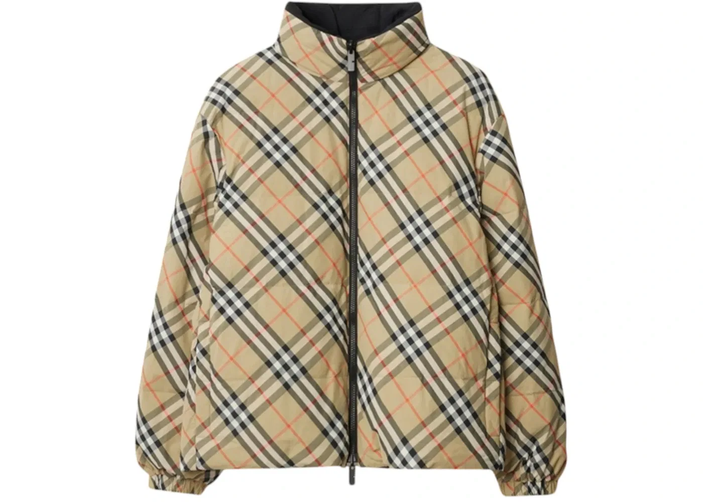 Мужская куртка-пуховик Reversible Check Nylon Snowdon Puffer Burberry, Sand