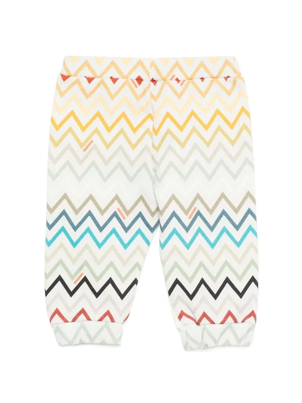 Эластичные спортивные брюки с зигзагообразным узором Missoni Kids, белый — фото 2
