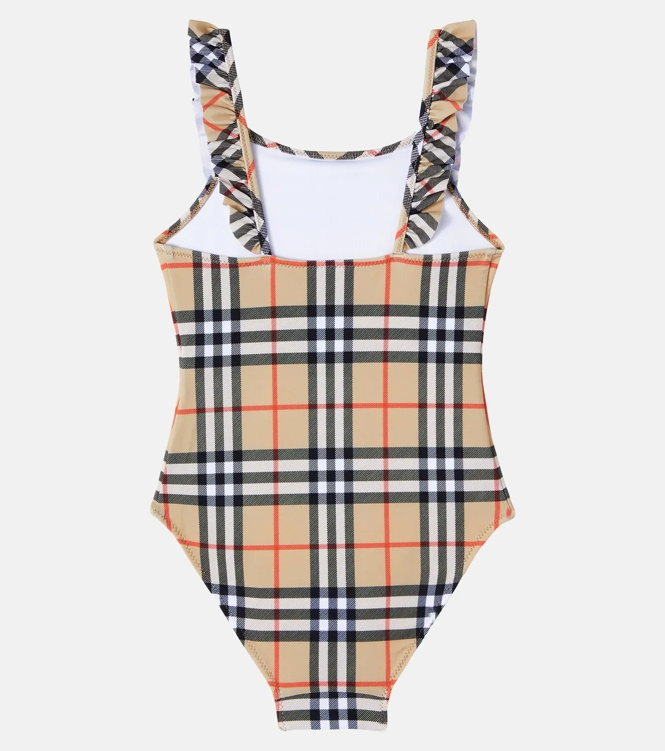 Раздельный купальник с оборками Burberry Kids, Sand Ip Check, бежевый — фото 2