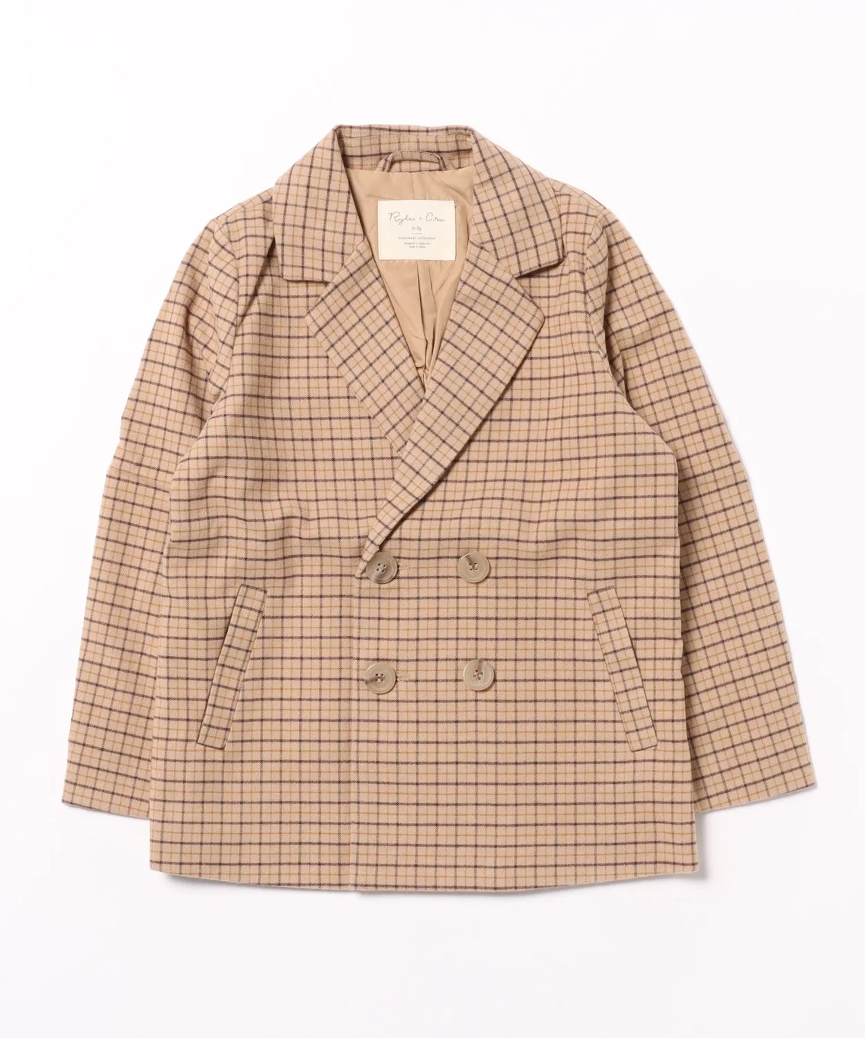 Детский комплект из свитера и брюк с принтом Autumn Plaid Rylee + Cru, Beige