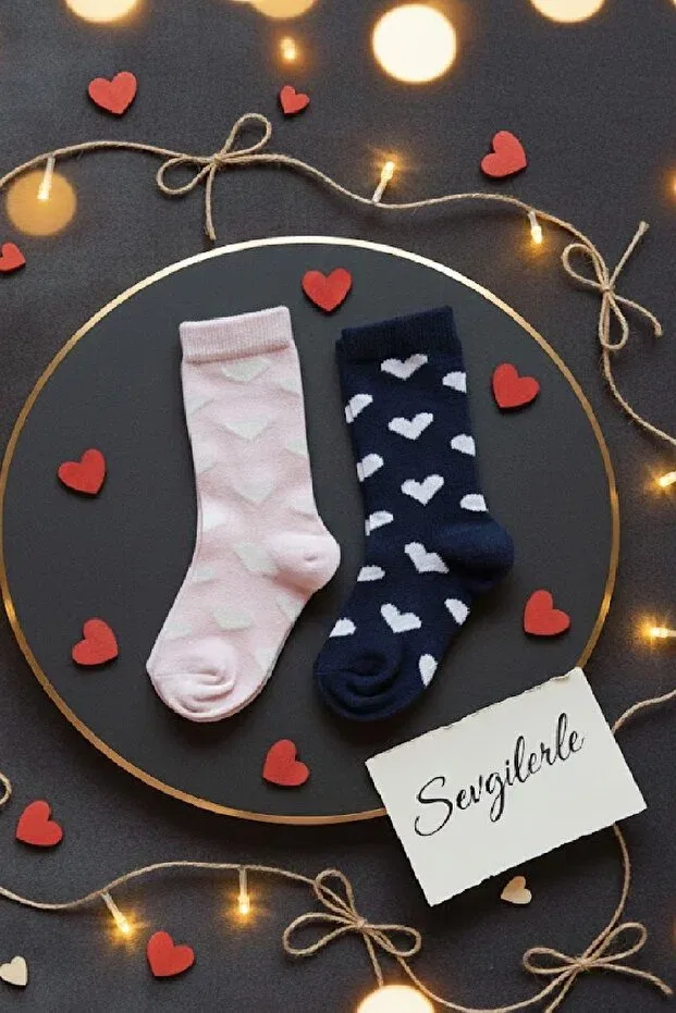 Детские гольфы для девочек с принтом Panowill Design, Navy Blue And Pink