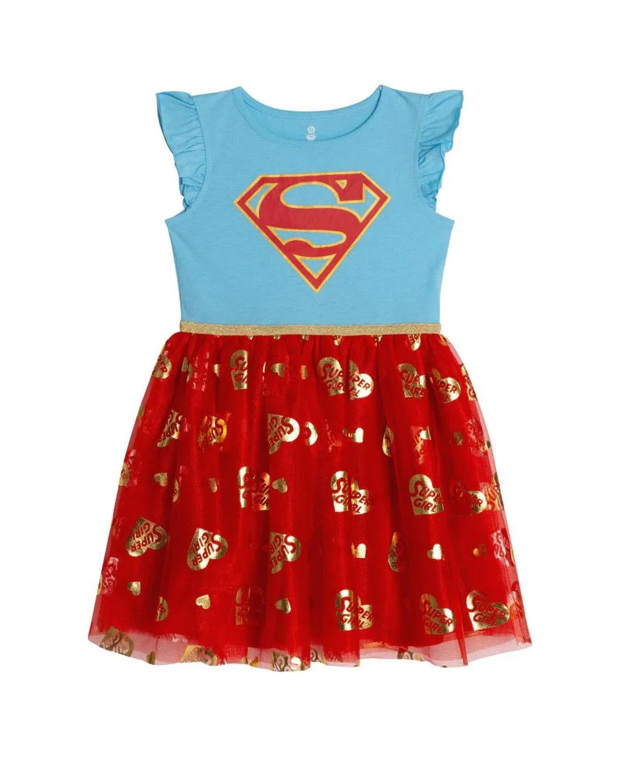 Платье-туту с принтом Supergirl Justice League, Baltic Blue Supergirl