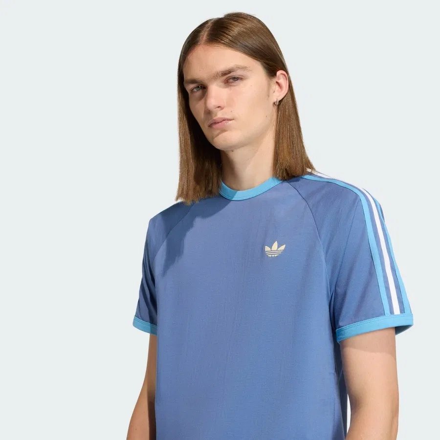 Спортивная футболка с длинным рукавом и тремя полосками adidas Originals, Темно-синий — фото 4