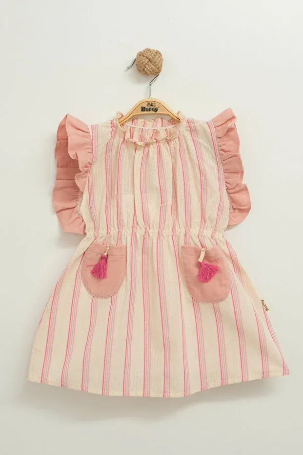 Детское платье для девочек с принтом Tasseled pocket girl's dress Mini Baray, Rosebush — фото 2