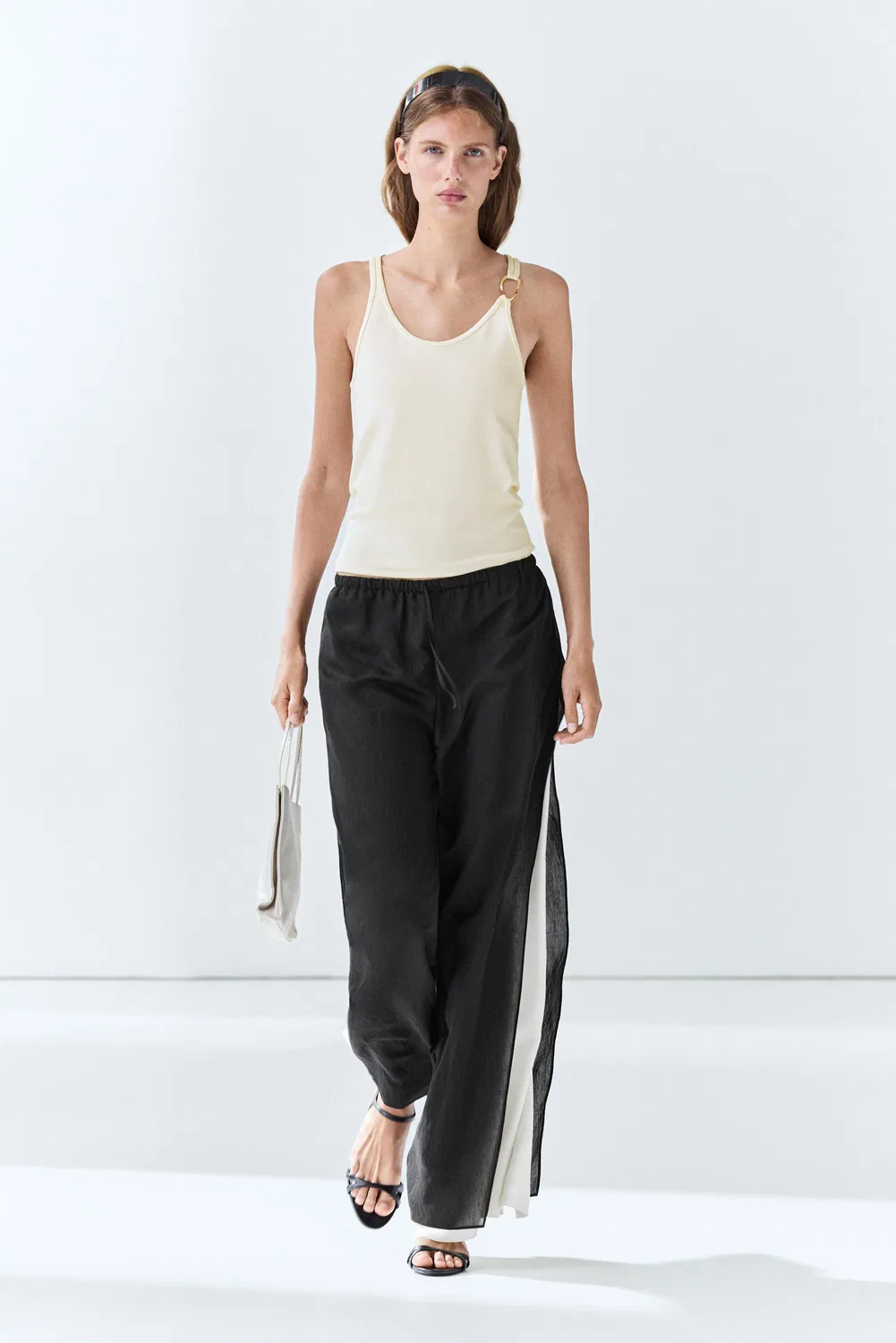 Брюки-комбинезон Massimo Dutti, свободные, черный