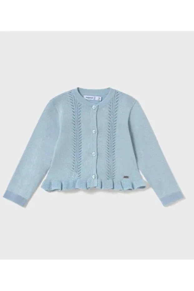 Детский кардиган для девочек с рюшами Girl baby 1398 ruffled knit cardigan gkm0404 Mayoral, Ice Blue