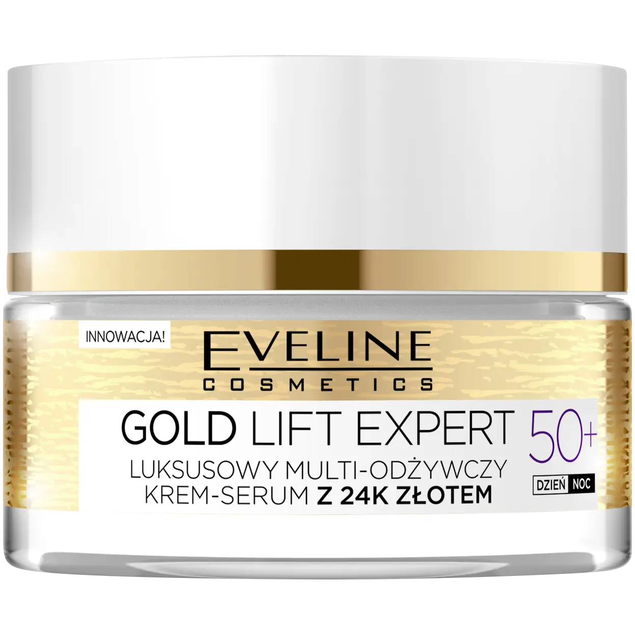 

Eveline Cosmetics Gold Lift Expert мультипитательный крем-сыворотка с 24-каратным золотом для лица 50+, 50 мл