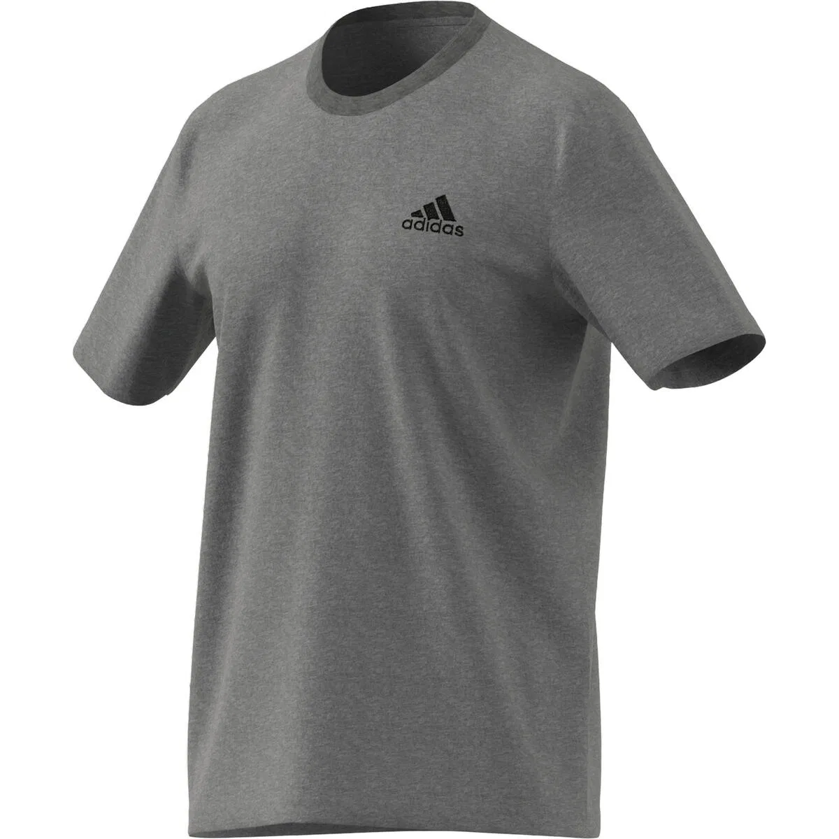 Мужская футболка с коротким рукавом adidas Essentials Embroidered Small Logo, Серый — фото 3