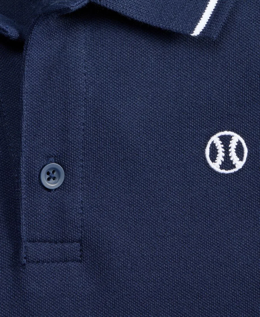 Детское поло из пике с эмблемой бейсбола Epic Threads, Navy Nautical — фото 2
