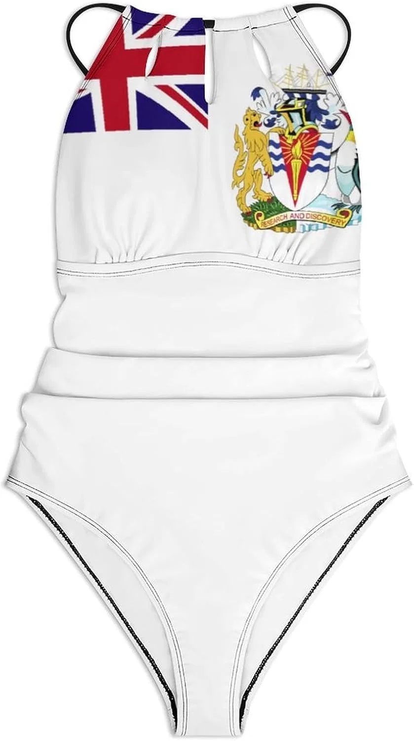 Женский цельный купальник с узором флага Доминиканы One-Piece, Style-4 — фото 3