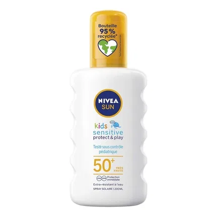 Солнцезащитный спрей для детей NIVEA Sun Kids Sensitive Protect & Play SPF 50+, 200 мл