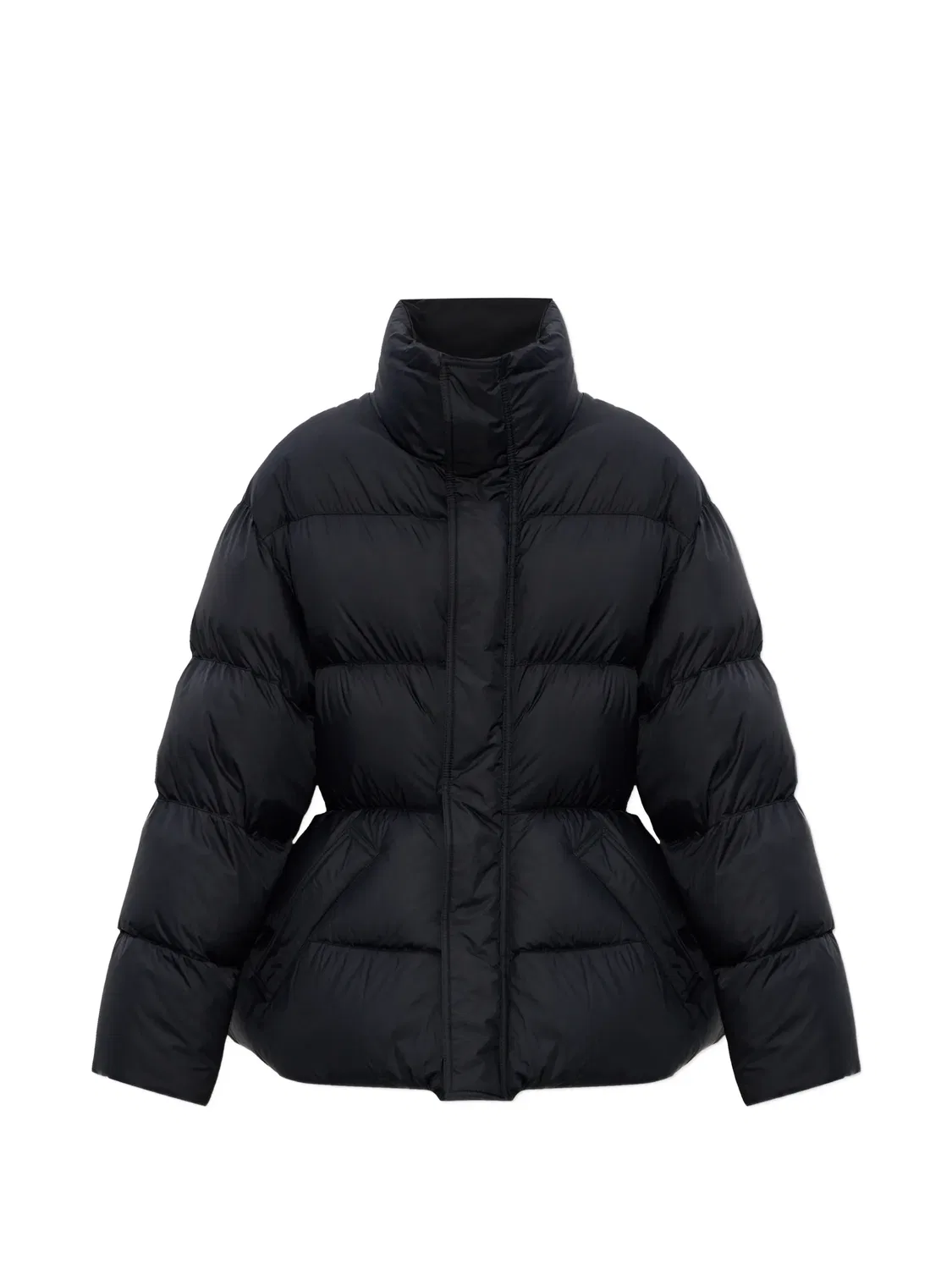 Balenciaga Стеганый пуховик с баской Черный