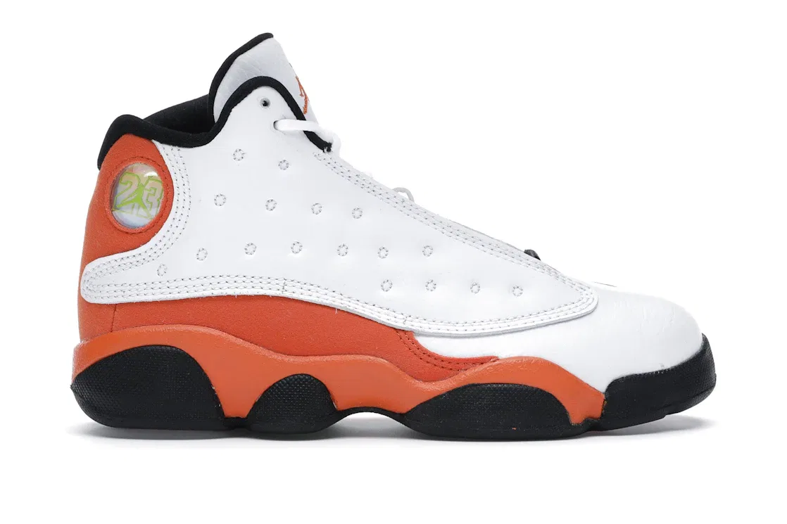 Детские кроссовки с ярким дизайном Jordan 13 Retro Jordan, White/White-Starfish-Black