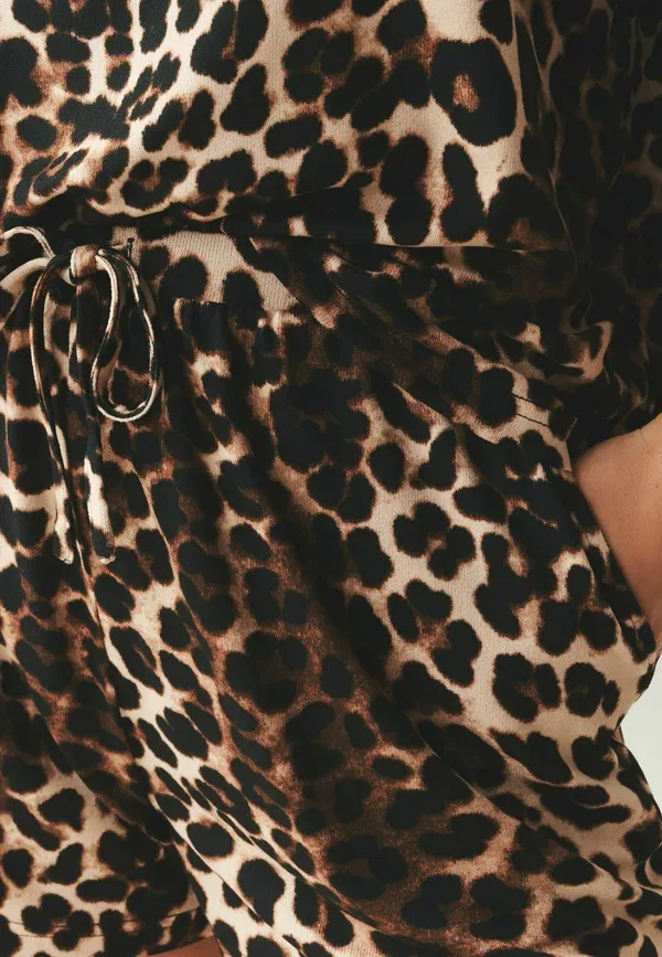 Пижамный комплект с принтом animal print Cosy Short Set Pyjamas Next, Leopard, леопард — фото 4
