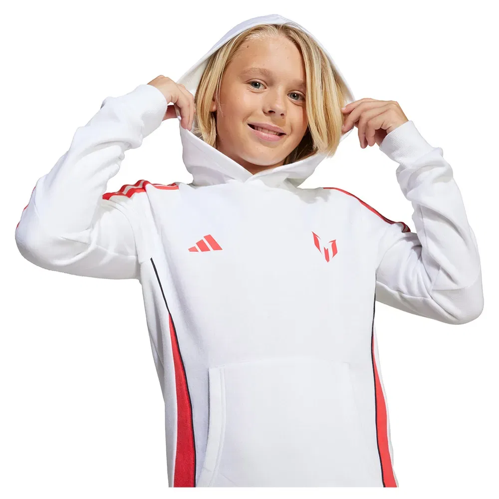 Мужское худи с принтом Messi Adidas, White — фото 4