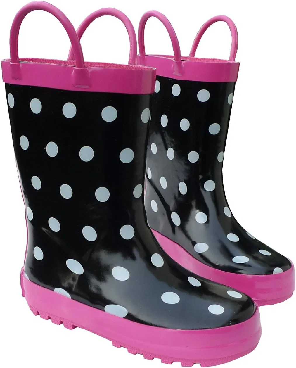 Детские резиновые сапоги для девочек Foxfire, Black White Polka Dots